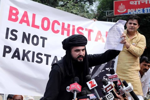 Baloch leader Dilshad Mazdak Baloch All India Baloch Unity Forum, stages a protest against Pakistan