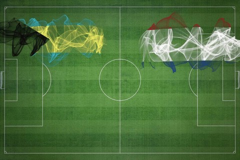Bahamas vs Netherlands Soccer Match, national colors, national flags, soccer field, football game,