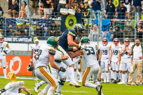 European League of Football, ELF/ Game: Barcelona Dragons at Stuttgart Surge on 18. Aug. 2024, in