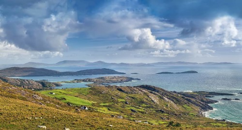 Landscape with ocean shore from Ring of Kerry, Ireland, Europe