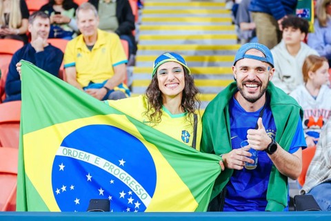 BRISBANE, AUSTRALIA, JULY 29: Fans as Brazil plays France at the FIFA Women's World Cup Australia &