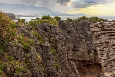 Beautiful Pancake Rocks at the west coast of New Zealands South Island