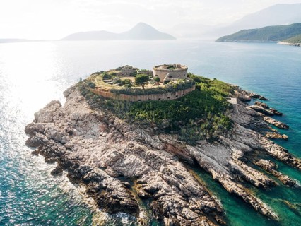 Fortress Mamula on a rocky island in the Kotor Bay. Montenegro.