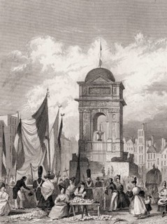 The Fontaine des Innocents, Paris, antique steel engraved print, 1831