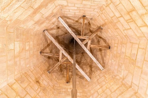 La Rochelle, France, August 7, 2018: Interior low angle view of Tower of the Lantern, Europe