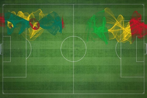 Grenada vs Mali Soccer Match, national colors, national flags, soccer field, football game,
