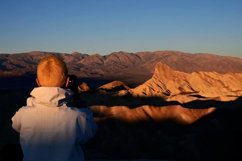 Sunrise at Zabriskie Point in Death Valley National Park, California, USA, North America