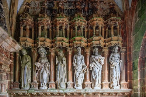 Enclosed parish Enclos paroissial, church Eglise Saint-Miliau, Guimiliau, department Finistere
