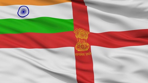 Naval Ensign Of India Flag, Closeup View