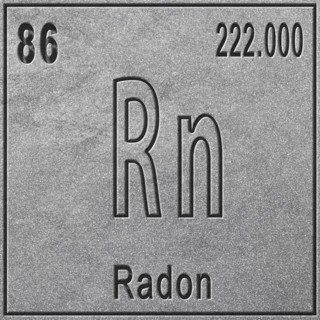 Radon chemical element, Sign with atomic number and atomic weight, Periodic Table Element, silver