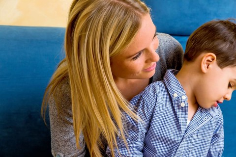 Mother and son, symbol of motherly love, family, conflict