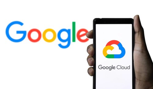 Google Cloud Logo on smartphone