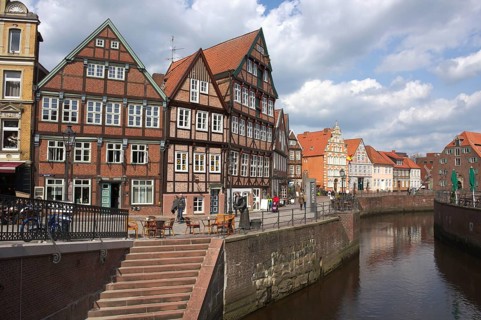 The charming half-timbered, hanseatic town of Stade in northernGermany offers many interesting