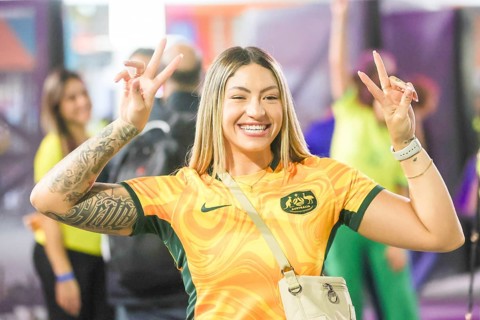 BRISBANE, AUSTRALIA, JULY 29: Fans enter the stadium before Brazil plays France at the FIFA Women's