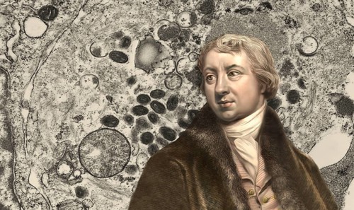 Edward Jenner, 1749-1823, English physician and scientist, digitally restored, with Orthopoxvirus