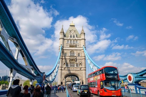 Tower Bridge crossing the River Thames in London, United Kingdom, Europe