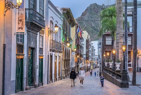 Calle O'Daly, Calle Real, Plaza de Espana, Old Town, Santa Cruz de La Palma, La Palma, Spain,
