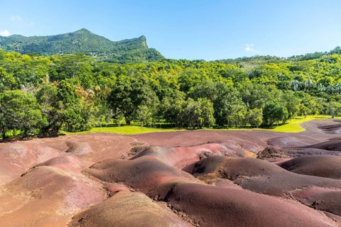 The beautiful Seven Coloured Earth (Terres des Sept Couleurs), near Chamarel, Island Mauritius,