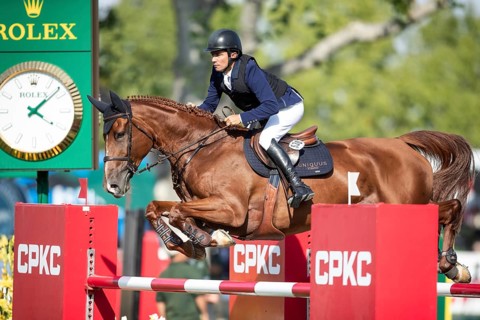 Columbian rider Juan Manuel Gallego riding Fee Des Sequoias Z competes in the second round and