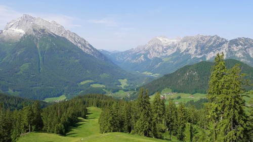 Panoramic view from Hirscheck to Hochkalter, Grosses Ochsenhorn, Stadelhorn Schottmal Horn and