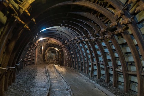 Underground corridor in an old gold mine and arsenic