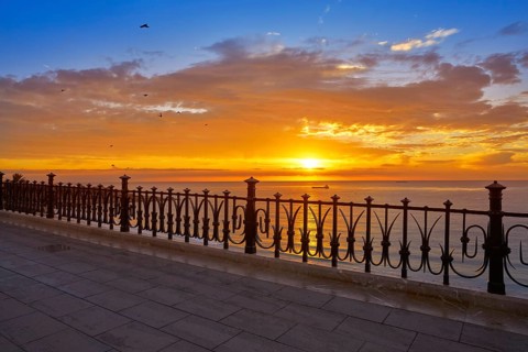 Tarragona Balcony of Europe at sunrise in Catalonia