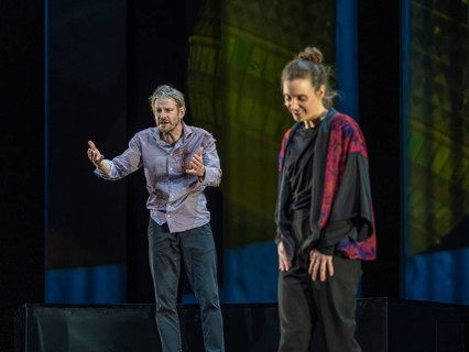 Replay by Yael Ronen at the Schaubühne in Berlin. In 1988, an opera singer from the GDR stays in