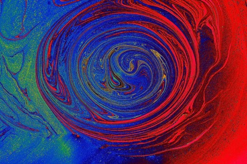 Beautiful abstract art of Ebru marbling painting techniques on water with paints