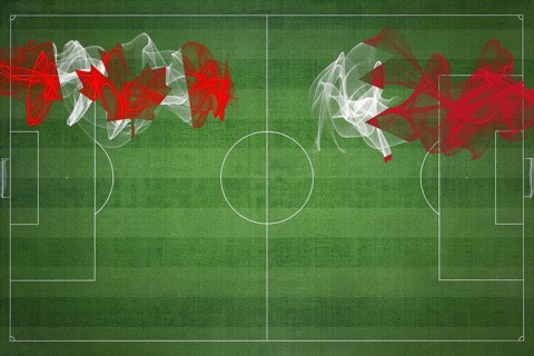 Canada vs Bahrain Soccer Match, national colors, national flags, soccer field, football game,
