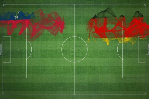 Samoa vs Germany Soccer Match, national colors, national flags, soccer field, football game,