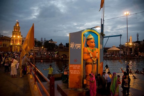 Lord hanuman statue on panchavati ramkund, Nasik, maharashtra, india, asia