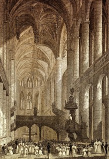 Church of St Etienne du Mont, Paris, antique steel engraved print, 1831