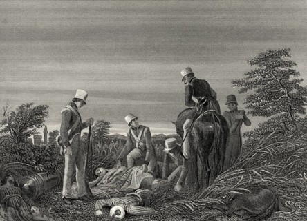 Tote britische Soldaten nach der Schlacht von Chillianwala, Zweiter Anglo-Sikh-Krieg, 13. Januar