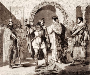 Theodelinda, queen of the Lombards, meets Agilulf, Duke of Turin and king of the Lombards