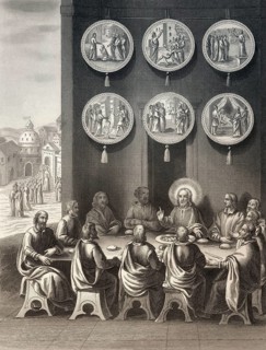 Before the ascension of Jesus, Resurrection of Jesus, New Testament, steel engraving 1853,