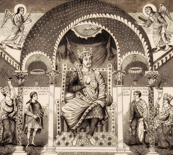 Charles the Bald, 823 – 877, emperor of the Carolingian Empire, from the The Codex Aureus of St.