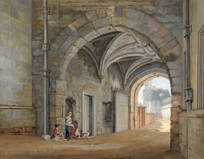 Norman Gate at Windsor Castle, 1767, royal residence at Windsor, Berkshire, England, UK, after Paul