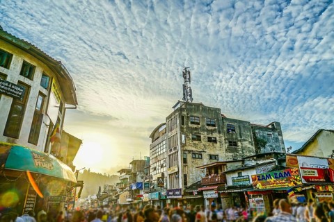 Sri Lanka Candy skyline (Perahera festival). Shooting Location: Sri Lanka, candy
