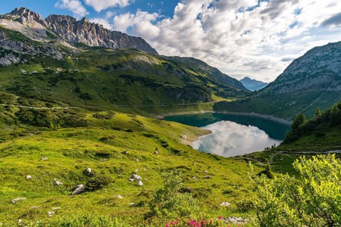 Fantastic hike in the Lechquellen Mountains in Vorarlberg Austria near Lech, Warth, Bludenz