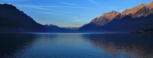 Mount Augstmatthorn at sunrise. Lake Brienzersee, Switzerland, Europe