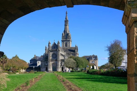 Sainte Anne Basilica from the 19th century, second largest pilgrimage site in France,