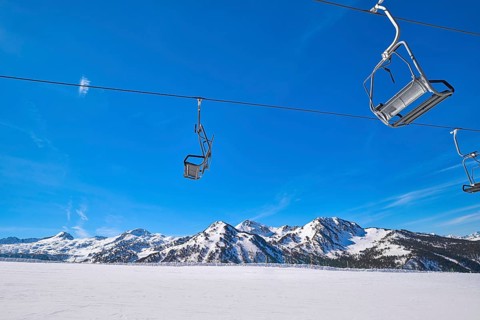 Baqueira Beret in Lerida Catalonia ski spot resort in Aran Valley of Pyrenees Spain