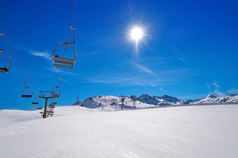 Baqueira Beret in Lerida Catalonia ski spot resort in Aran Valley of Pyrenees Spain