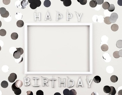 View birthday decorations with frame