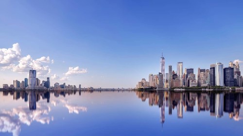 panoramic view at the skyline of new york