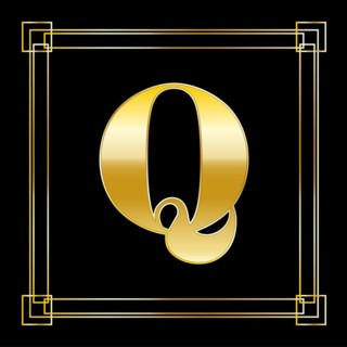 Letter Q Logo Design With Square Ornament, luxury golden design, vector illustration