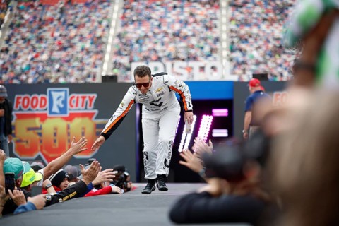 AJ Allmendinger gets ready for the Food City 500 in Bristol, TN, USA, North America