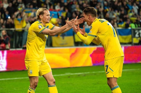 WROCLAW, POLAND - MARCH 26, 2024: Qualifications for UEFA Euro 2024. Final play-off match Ukraine -