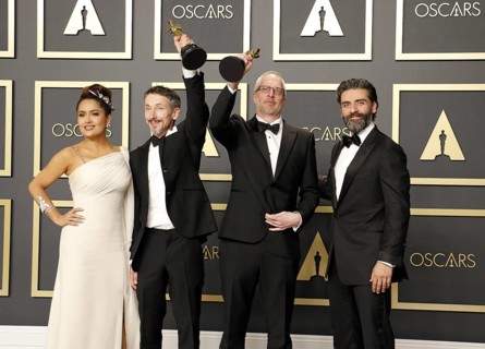 Mark Taylor, Stuart Wilson, Salma Hayek and Oscar Isaac at the 92nd Academy Awards, Press Room held