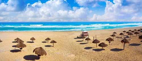 Cancun Delfines Beach at Hotel Zone of Mexico